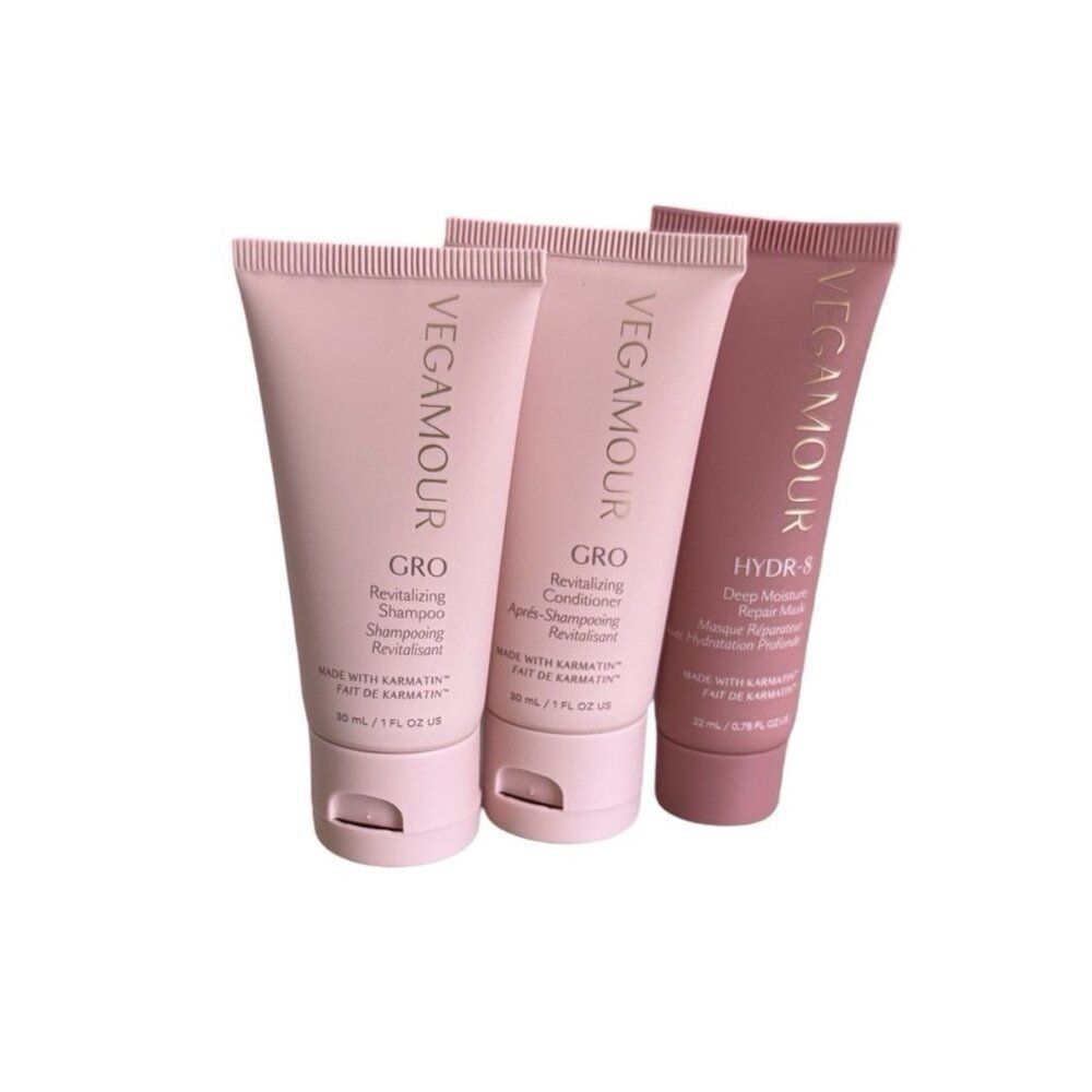 vegamour Gro New revitalizing shampoo conditioner repair mask travel 1 Oz